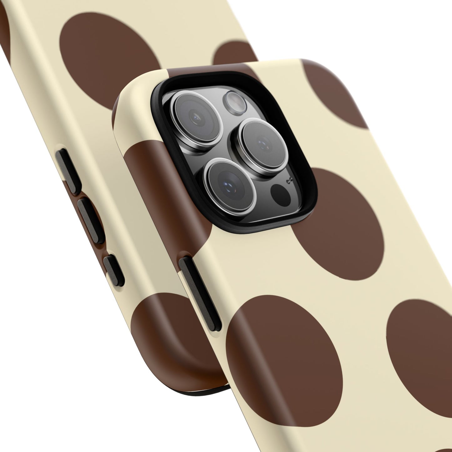 Brown Polka Dot Phone Case — Retro Large Dot Tough Case