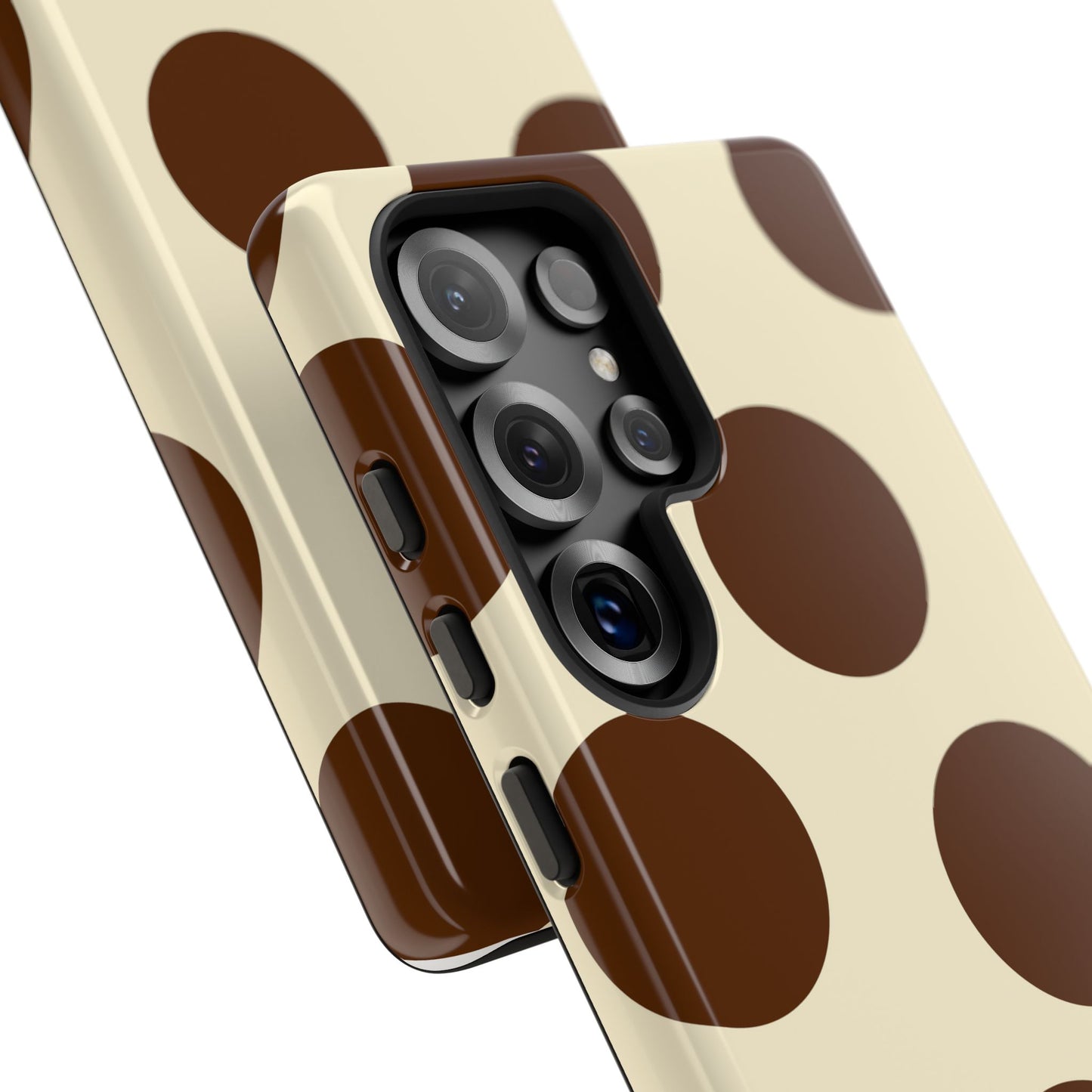 Brown Polka Dot Phone Case — Retro Large Dot Tough Case