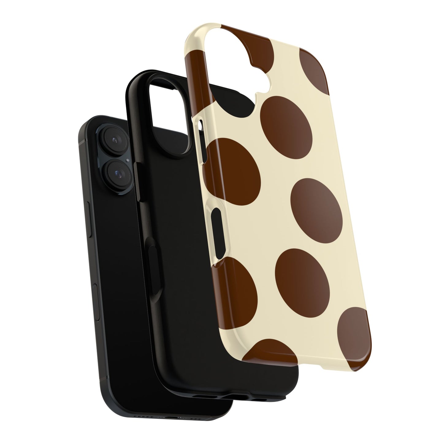 Brown Polka Dot Phone Case — Retro Large Dot Tough Case