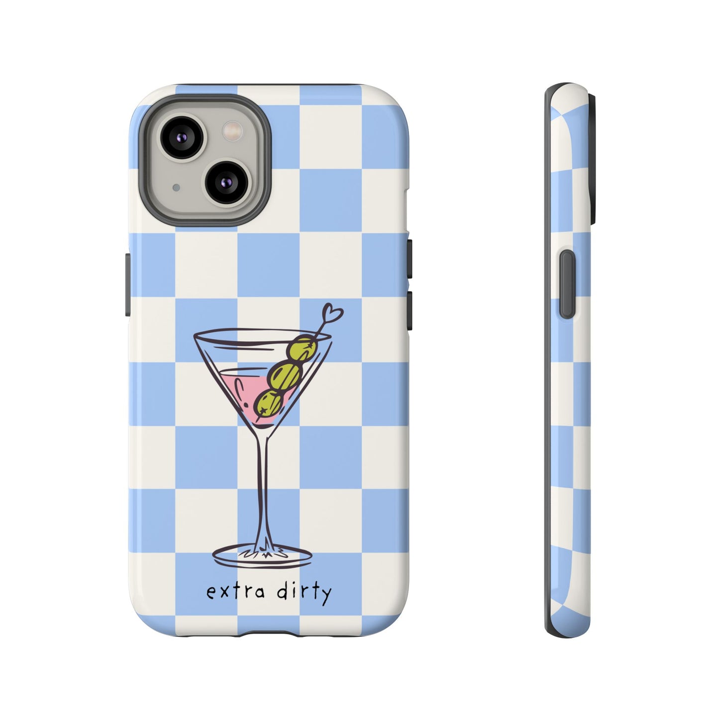 Phone Case — Blue Check Martini "extra dirty" Design
