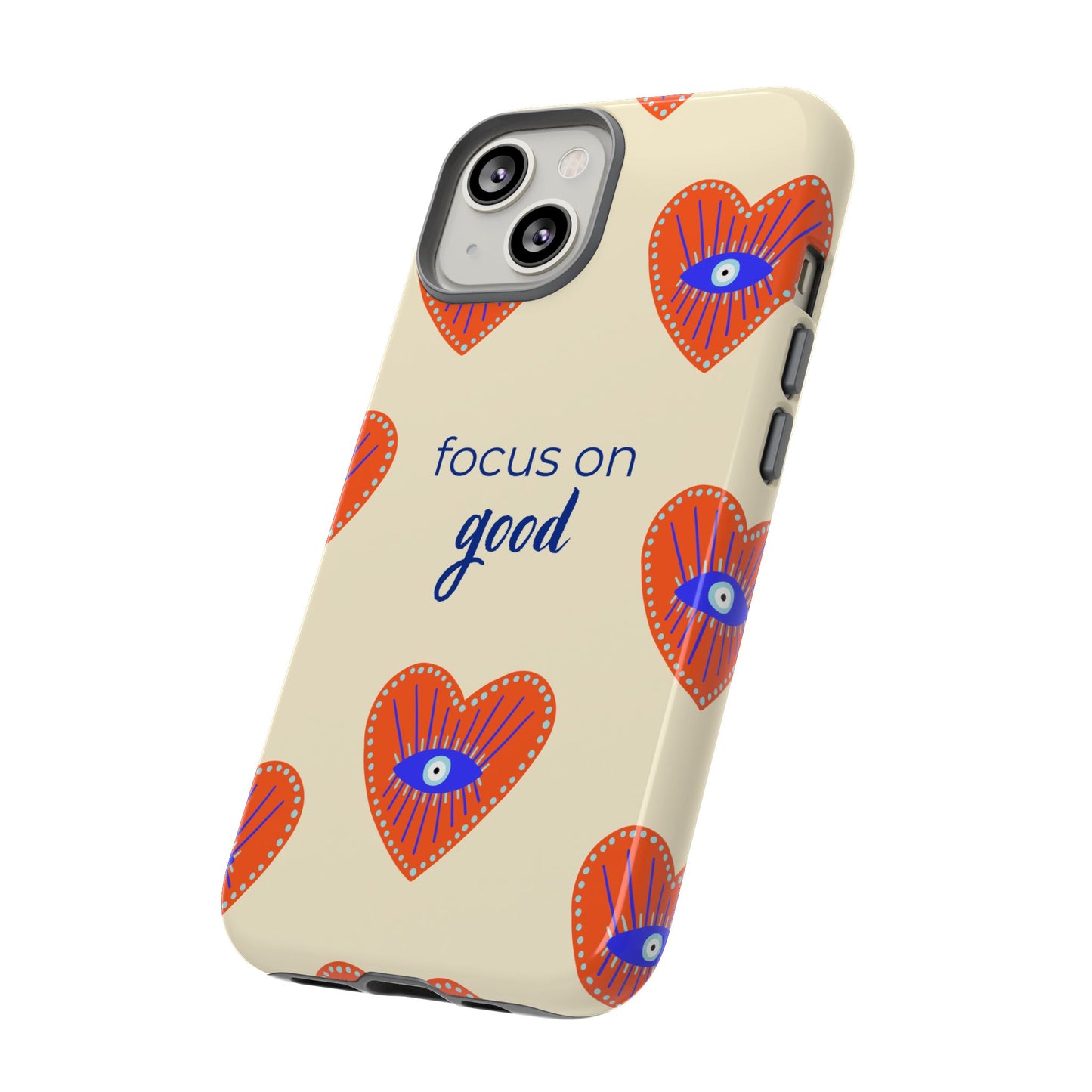 Phone Case — "Focus on Good" Heart Pattern Protective Case
