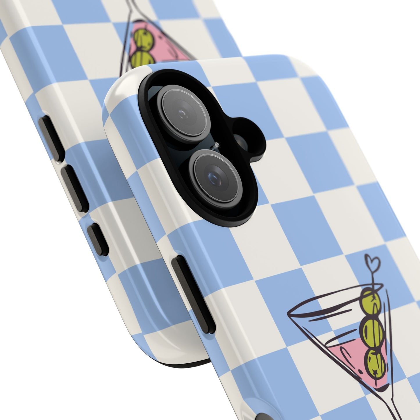Phone Case — Blue Check Martini "extra dirty" Design