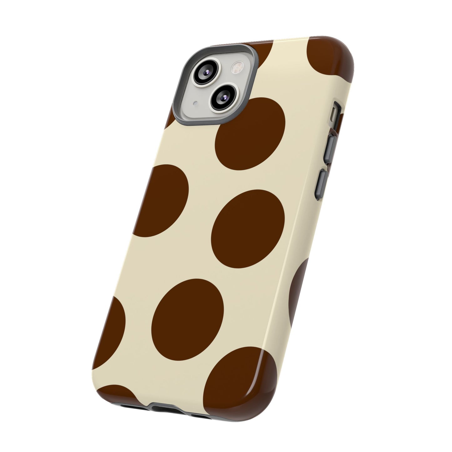 Brown Polka Dot Phone Case — Retro Large Dot Tough Case