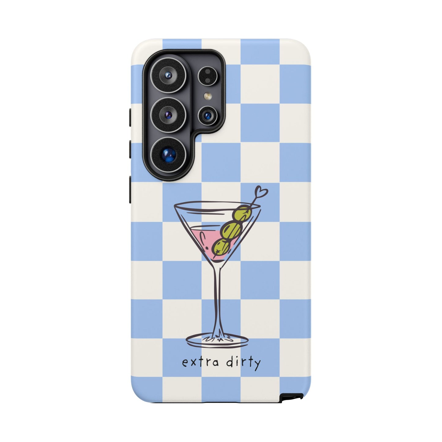 Phone Case — Blue Check Martini "extra dirty" Design