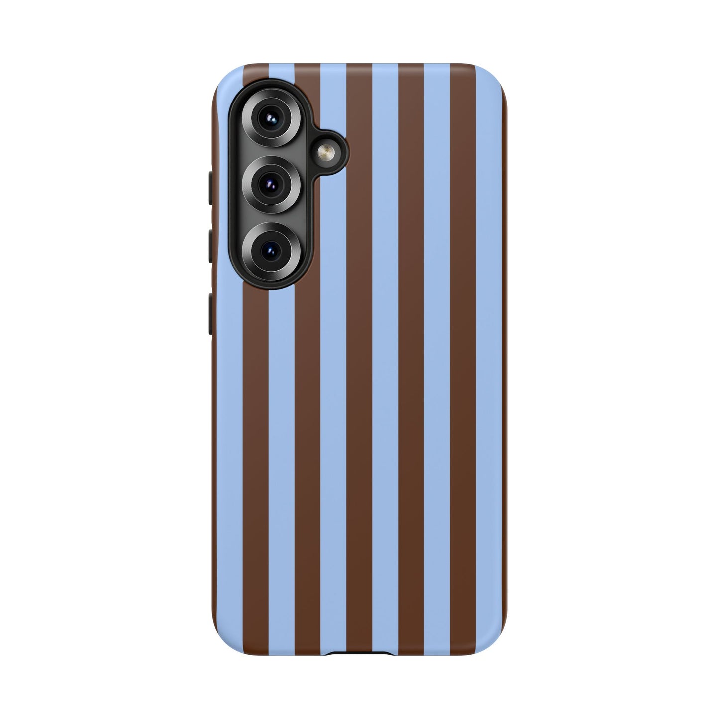 Blue & Brown Vertical Stripe Tough Phone Case — Durable Protective Cover