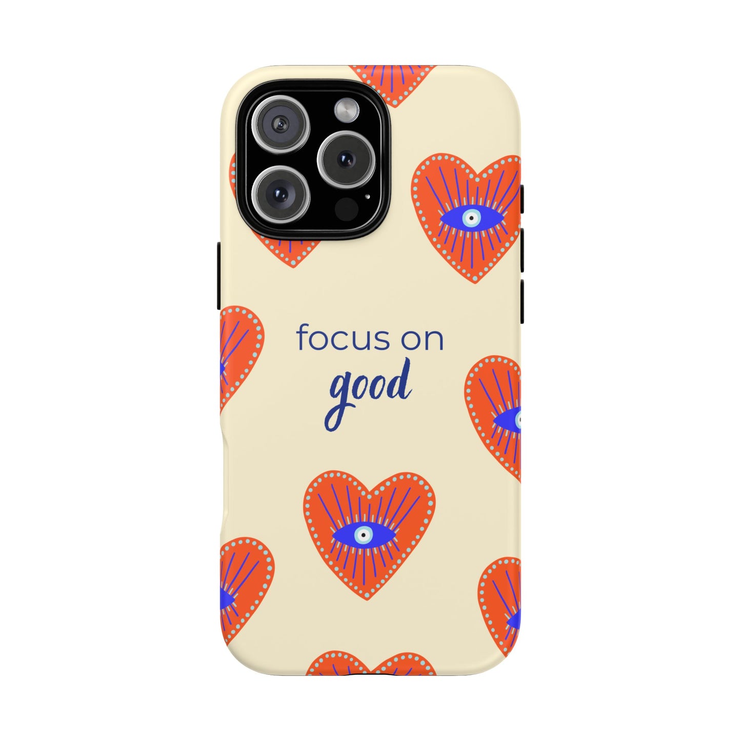 Phone Case — "Focus on Good" Heart Pattern Protective Case