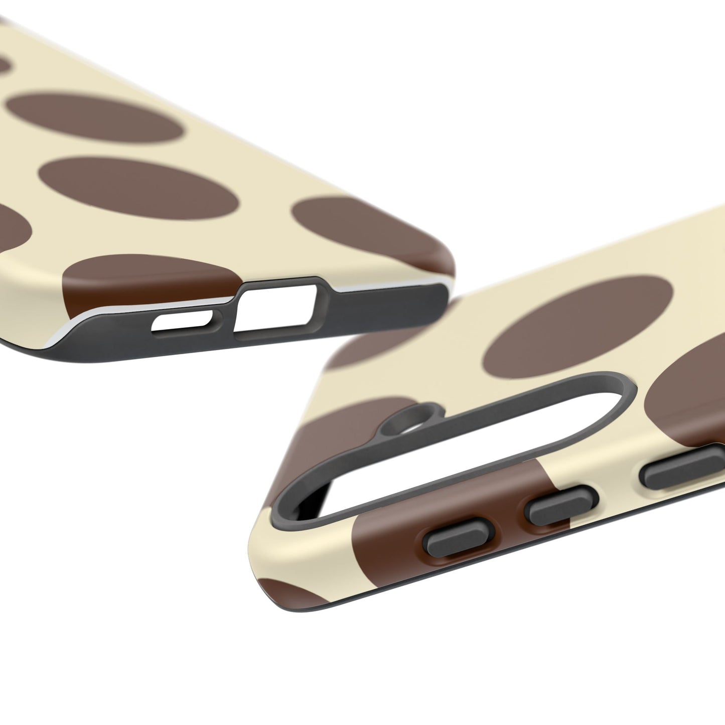 Brown Polka Dot Phone Case — Retro Large Dot Tough Case