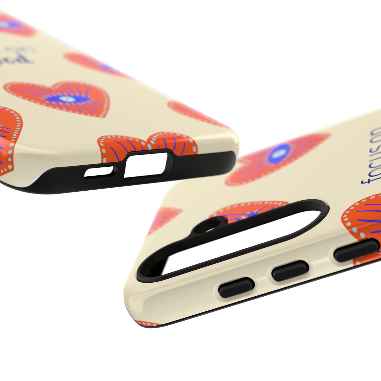 Phone Case — "Focus on Good" Heart Pattern Protective Case