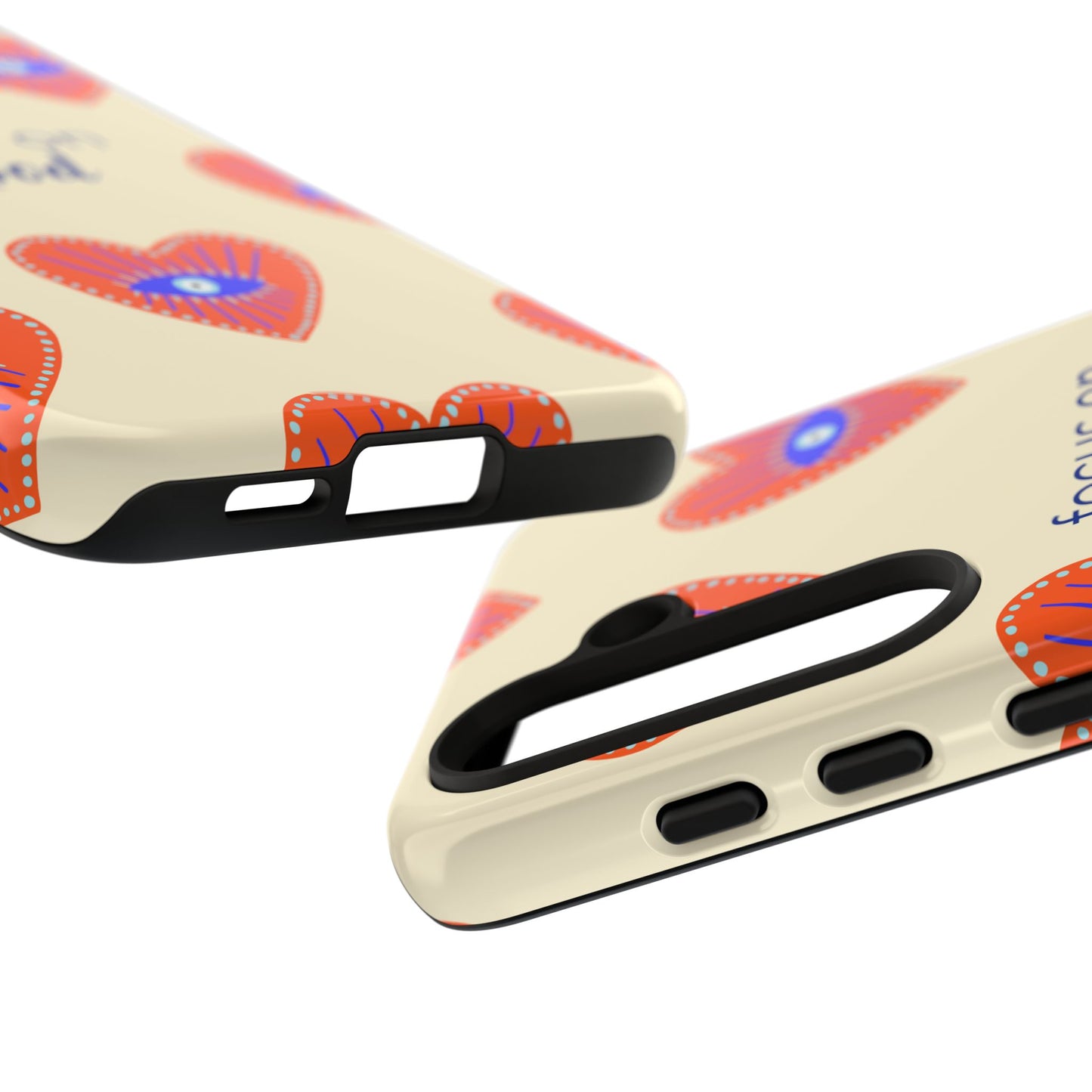 Phone Case — "Focus on Good" Heart Pattern Protective Case
