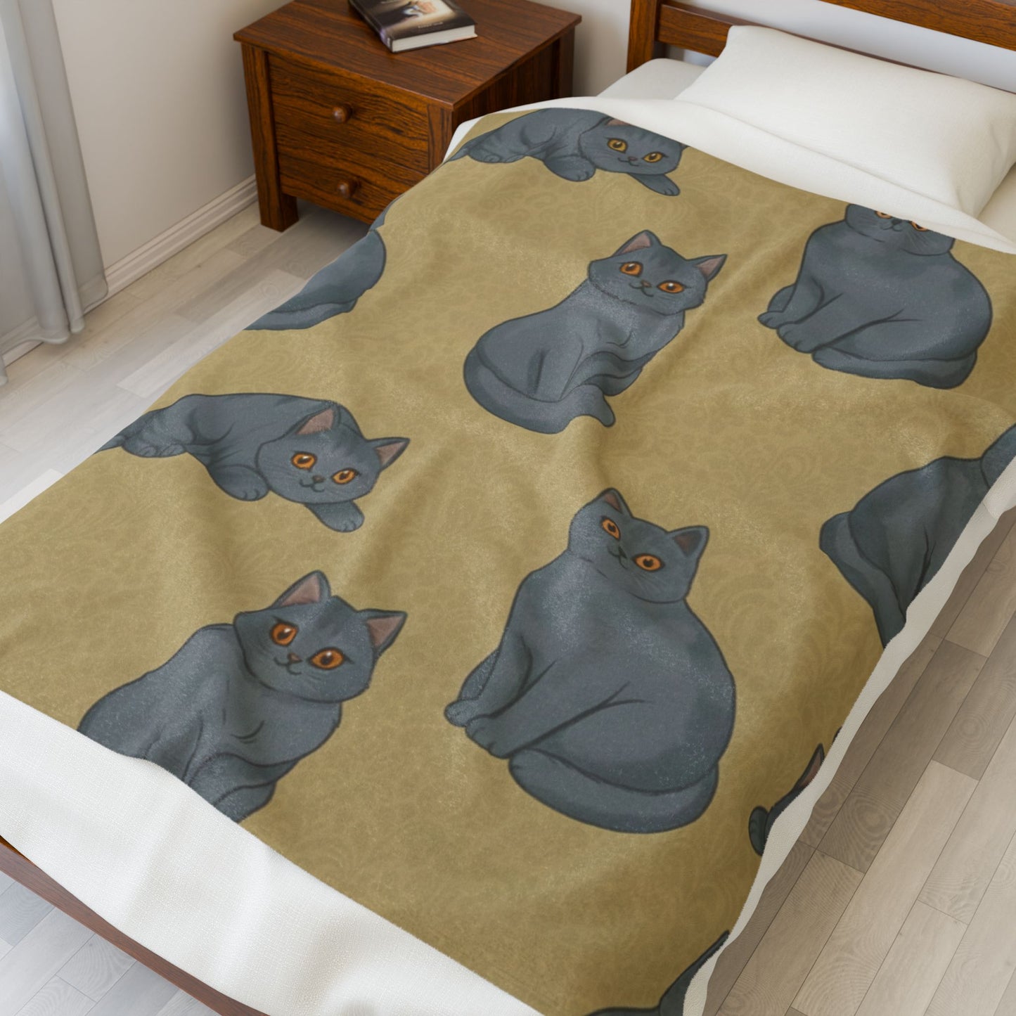 Plush Blanket — Minimal Leopard Spot Velveteen Throw