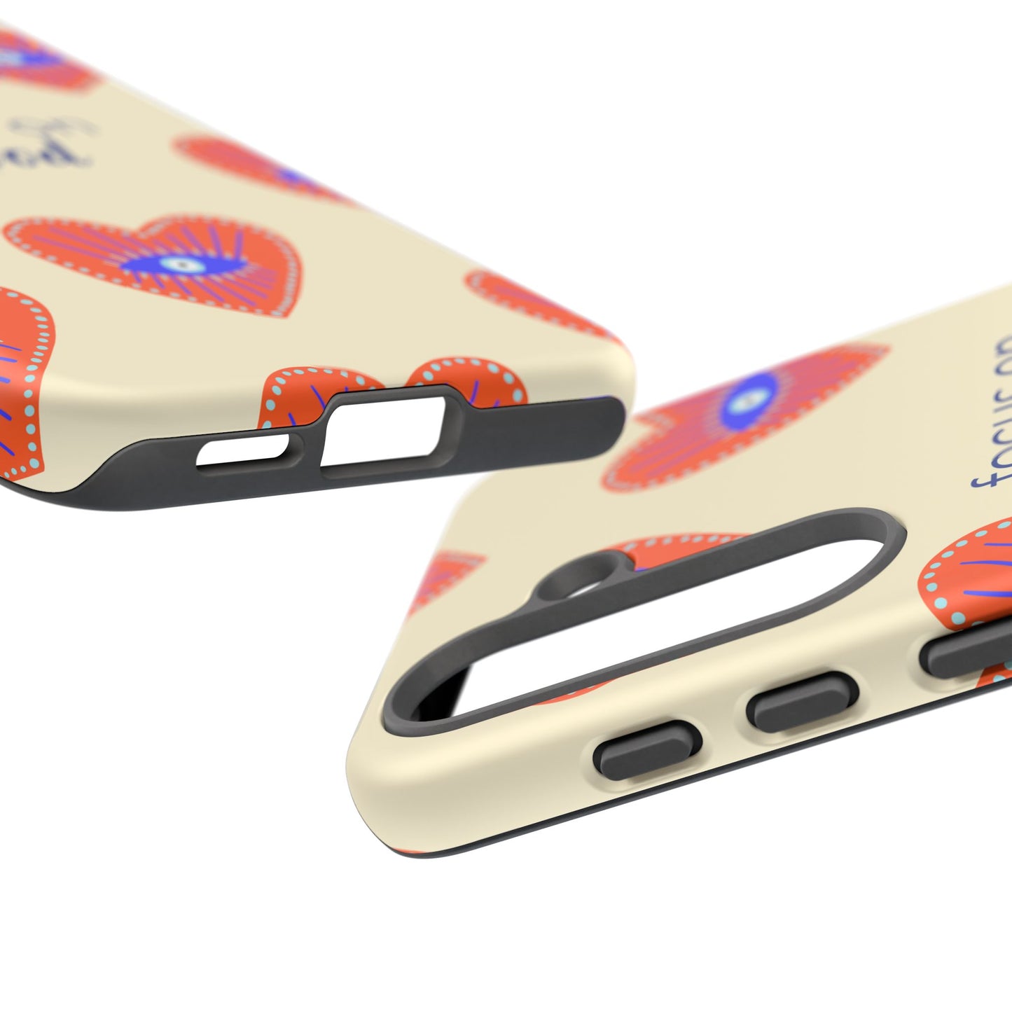 Phone Case — "Focus on Good" Heart Pattern Protective Case