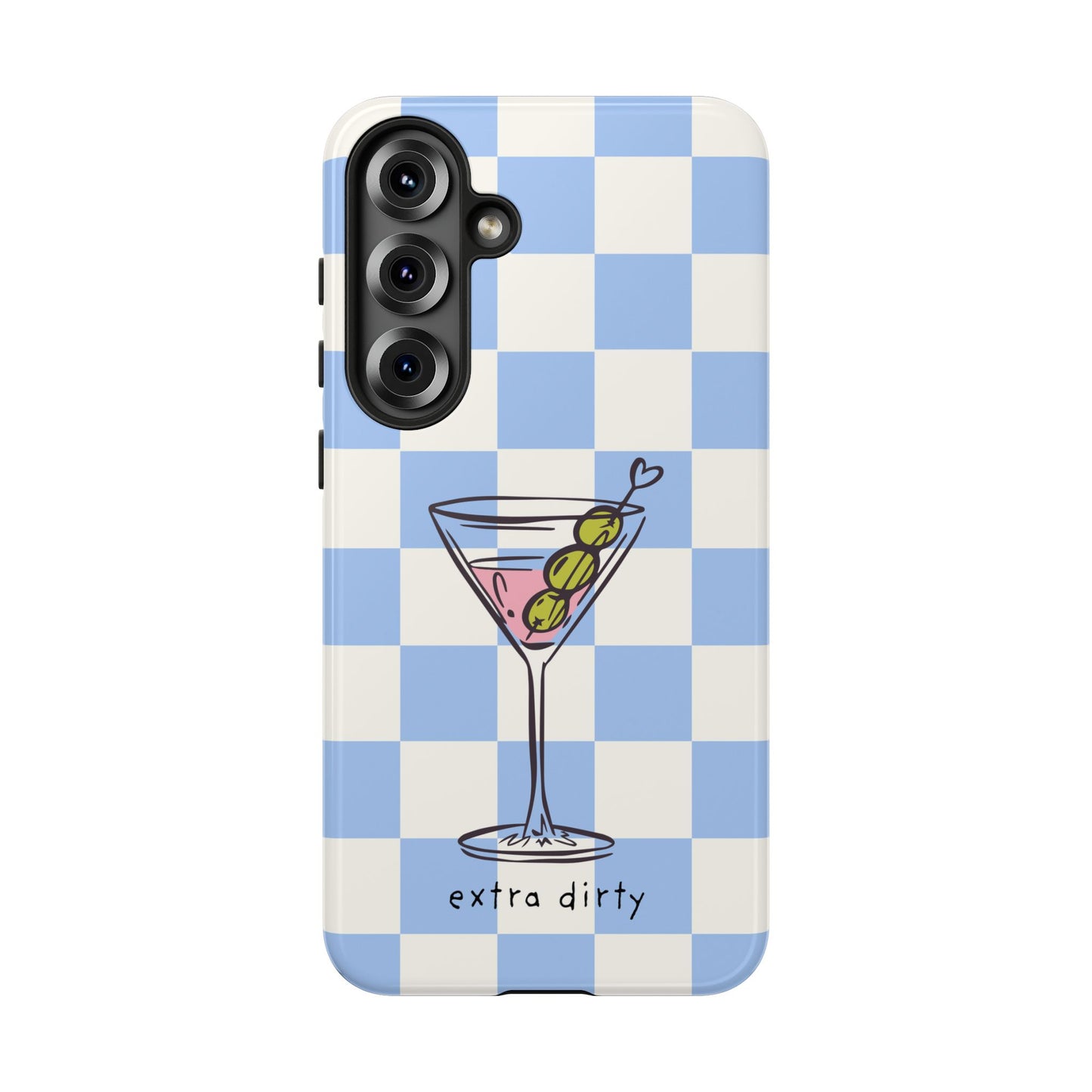 Phone Case — Blue Check Martini "extra dirty" Design