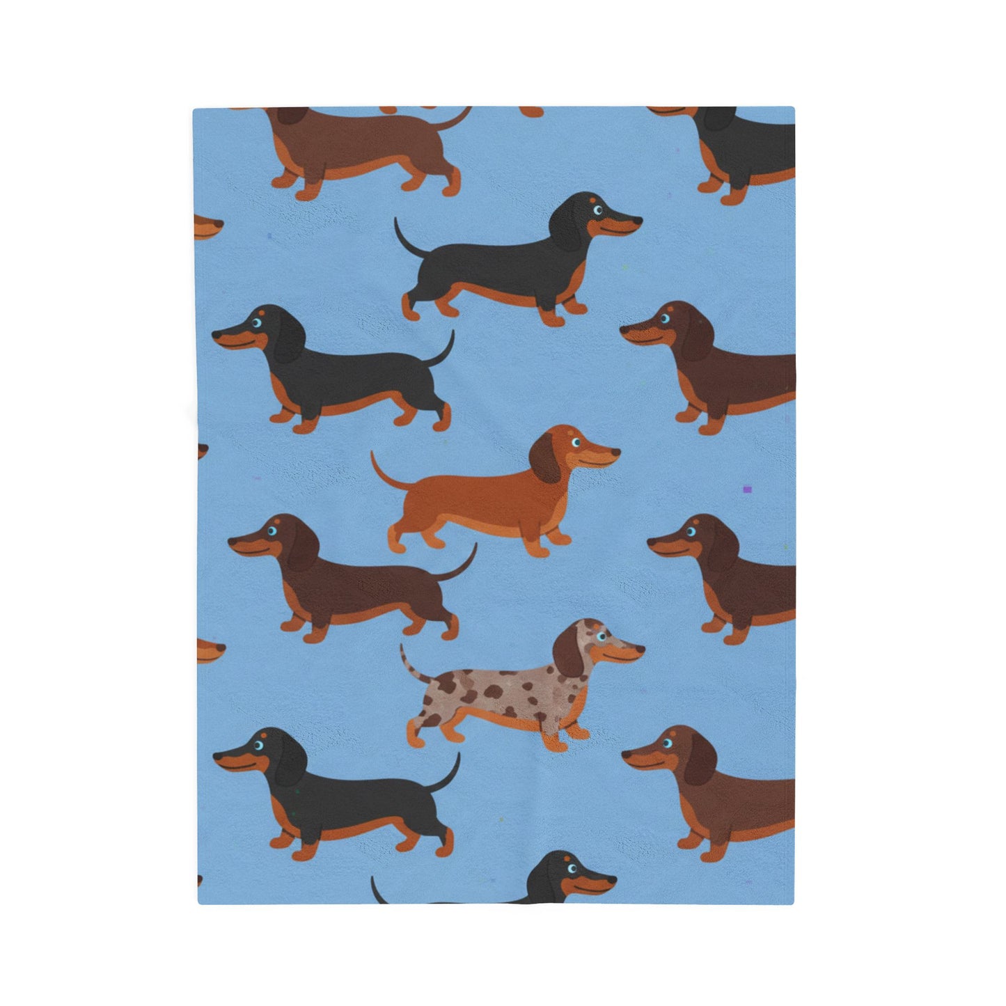 Dachshund Velveteen Plush Blanket – Cute Wiener Dog Pattern, Cozy Pet Lover Throw