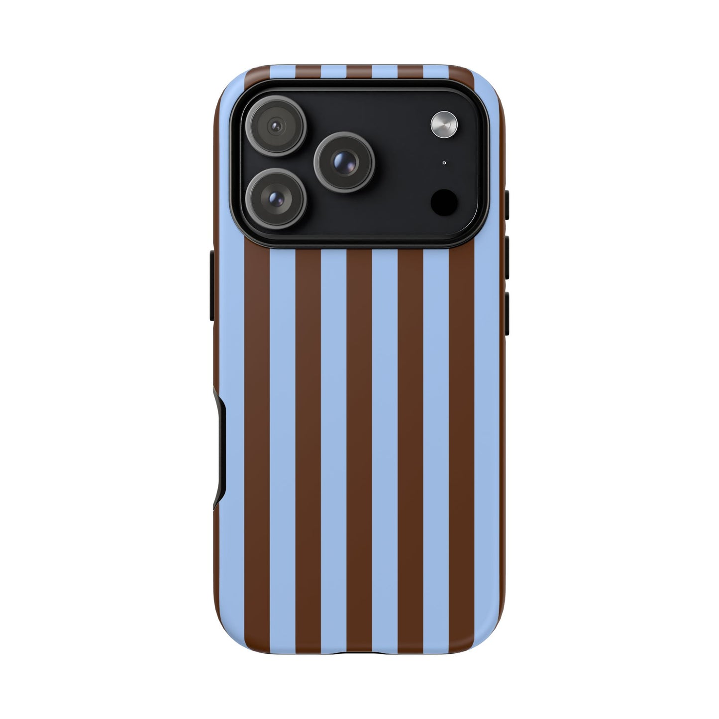 Blue & Brown Vertical Stripe Tough Phone Case — Durable Protective Cover