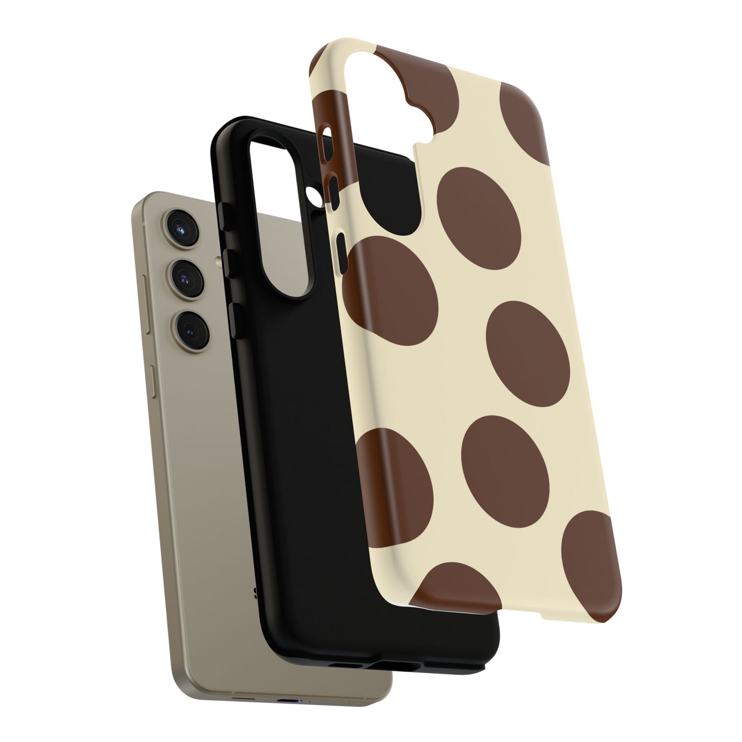 Brown Polka Dot Phone Case — Retro Large Dot Tough Case