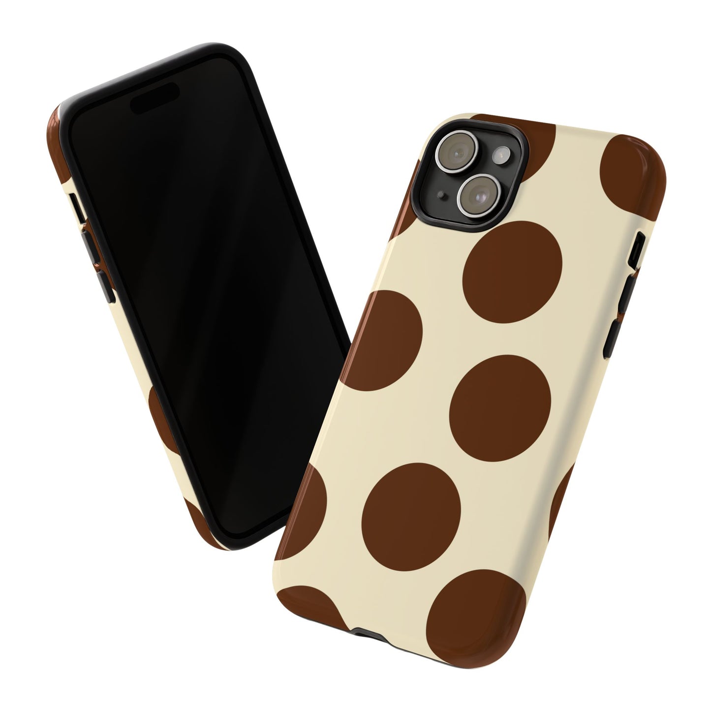 Brown Polka Dot Phone Case — Retro Large Dot Tough Case