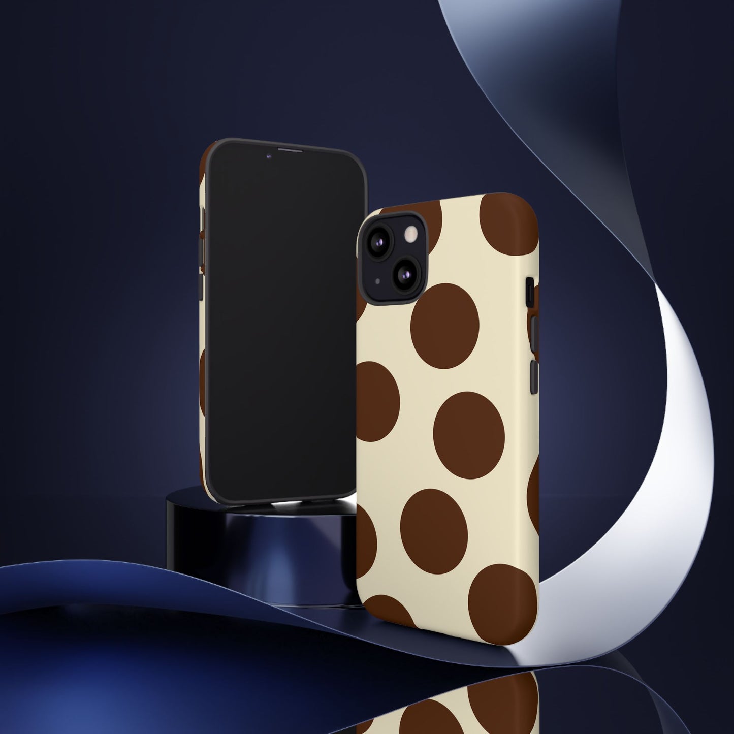 Brown Polka Dot Phone Case — Retro Large Dot Tough Case