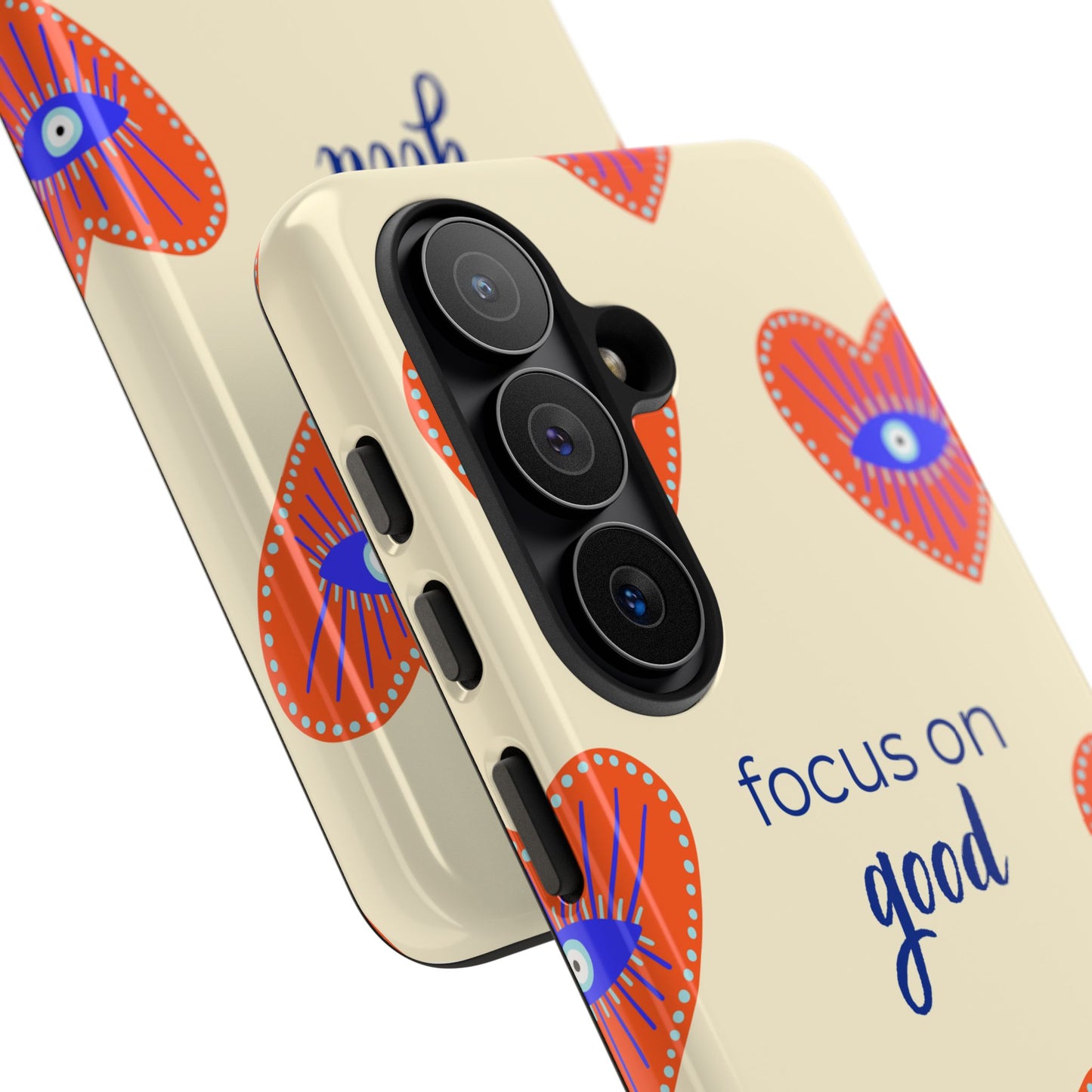 Phone Case — "Focus on Good" Heart Pattern Protective Case
