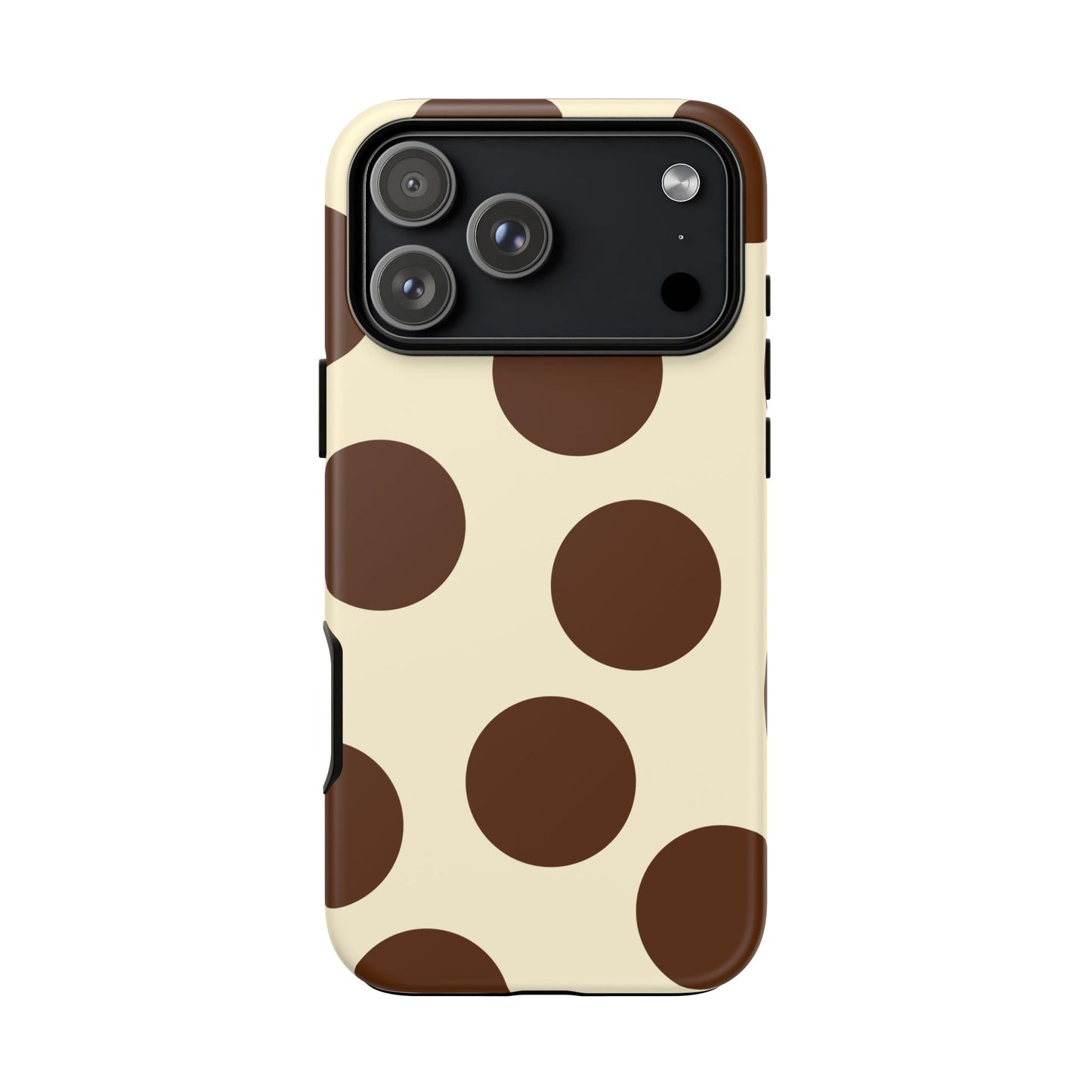 Brown Polka Dot Phone Case — Retro Large Dot Tough Case