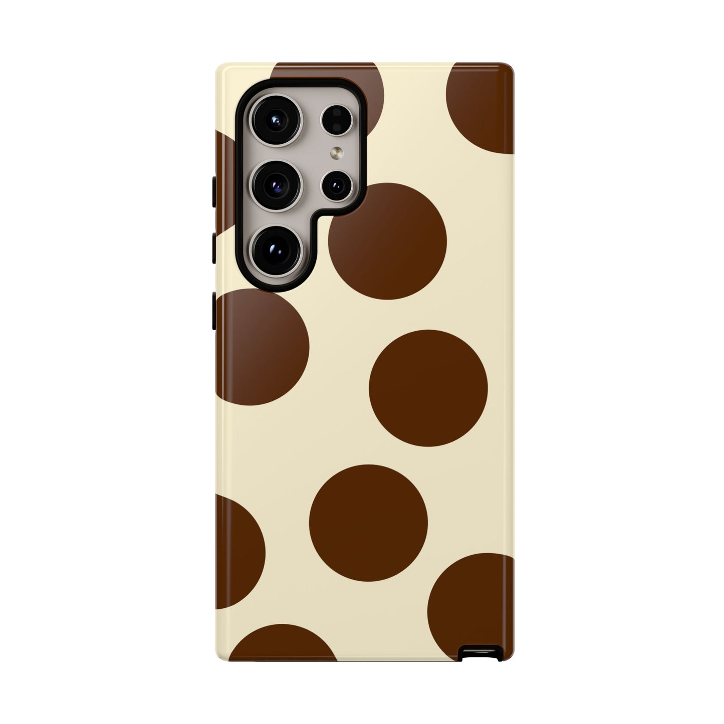 Brown Polka Dot Phone Case — Retro Large Dot Tough Case