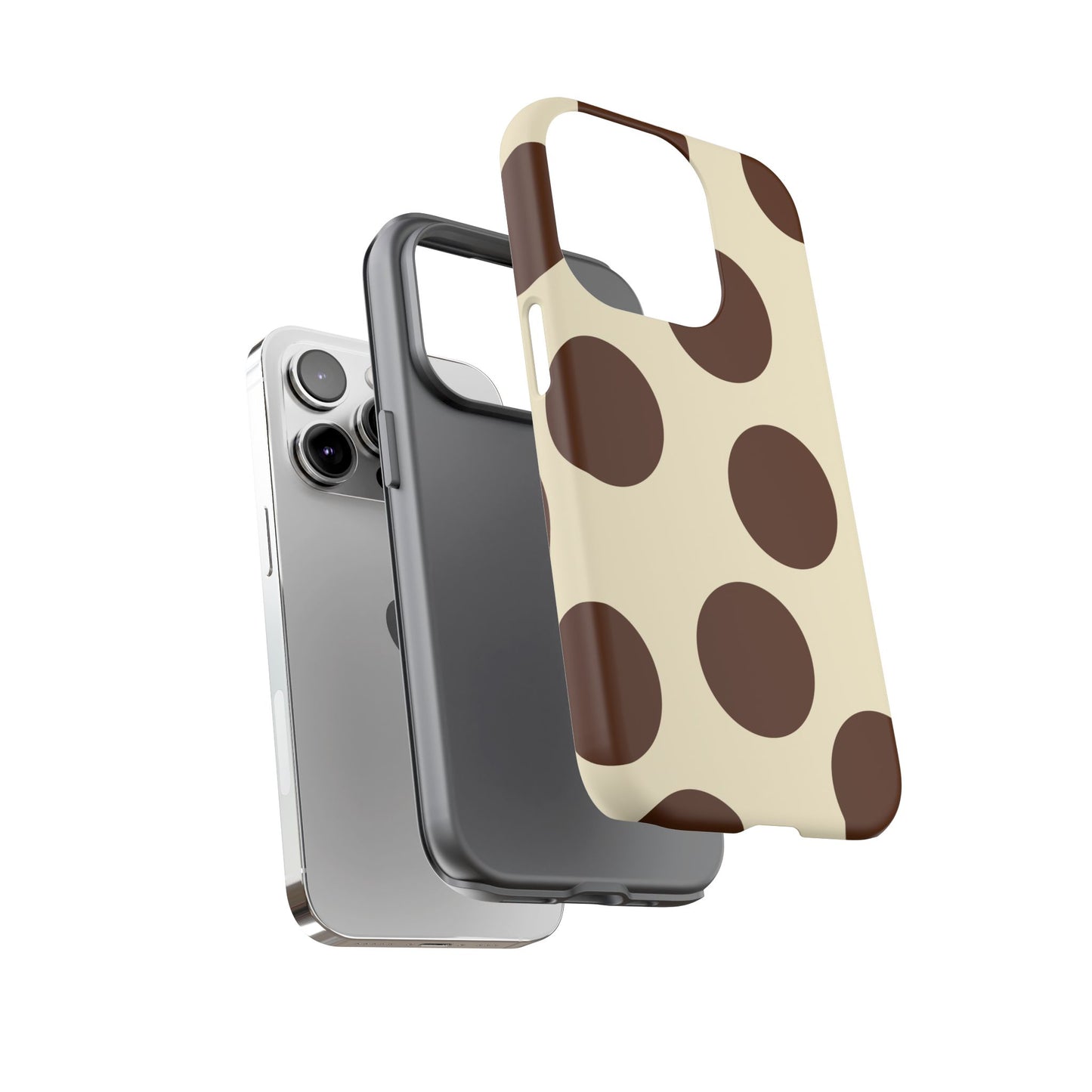 Brown Polka Dot Phone Case — Retro Large Dot Tough Case
